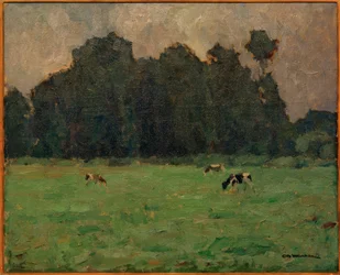 Otto Ubbelohde, Vaches devant des peupliers